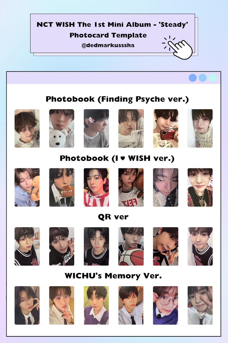 NCT WISH - 'Steady' All Album Photocard Template 엔시티위시 스테디 NCT WISH - 'Steady' All Album Photocard Template 엔시티위시 스테디