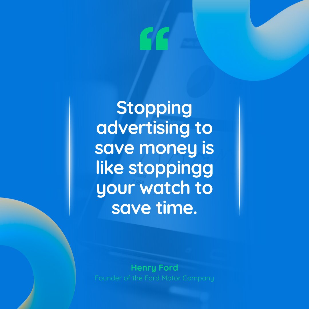 wowbix's tweet photo. 💡 Advertising isn’t an expense; it’s an investment in your growth! 🚀 Wise words from Henry Ford remind us that stopping ads to save money is like stopping time to save moments. Keep your business moving forward with Wowbix! #MarketingWisdom #BusinessGrowth #Wowbix https://t.co/DfxVw7tgmV