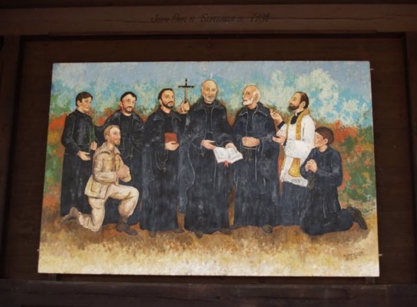 Sep 26th Feast of the “NorthAmerican Martyrs”, French Jesuits early 17th Century Missions: Midland Ontairo &amp; Auiesville, NYState. St. Jean de Brebeuf, St. Isaac Jogues altogether 6 priests, 2 companions martyred. #AMDG