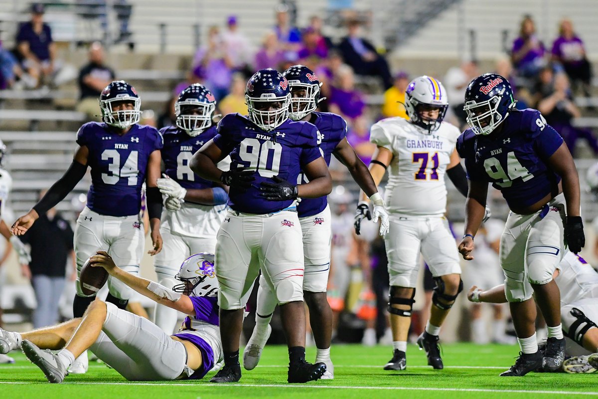 sports_drc's tweet photo. No. 1-ranked Ryan wasted no time pulling away from Granbury with eight first-half touchdowns on the way to a 63-20 win in Thursday's District 3-5A DI clash.

Junior QB Quin Henigan threw for 237 yards and 7 TDs in one half of play to lead the way.

Story: https://t.co/L9u1ZhW7TV https://t.co/zBU0cOemeG