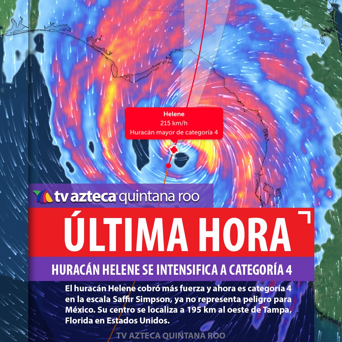 faraujo01's tweet image. La Florida, bajo seria amenaza del #HuracanHelene