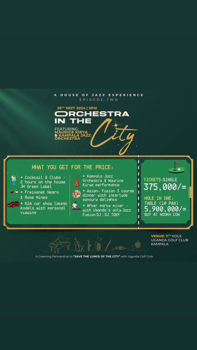 maestropoly's tweet photo. @wekesa_amos @Ugandalodgesltd On the 28th September, together with the amazing @mauricekirya we are bringing a super orchestral evening to Kampala City.
Happening at @UgandaGolf 
Click the link in bio to buy your ticket asap! @JazzKjo #mauricekirya @JohnnieWalkerUG @kia_uganda https://t.co/5UHrytiVa9