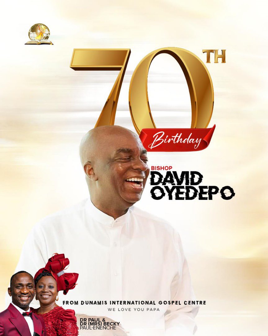 drpaulenenche's tweet photo. Exactly 70 years ago, a generational shining star, trail blazer, road pointer, pace setter, history maker, men raiser, God-addict was born. 

Blessed be the womb that carried you and blessed be the day of your birth Papa. 

You have not left your generation the way you met it.

Papa, as your days, so may your strength be.
The Lord cause you to finish the race set before you in strength, victory and triumph. And may Heaven be your home at the end of the day in Jesus Name. 

Happy! Happy! Happy birthday Sir. We love you dearly Sir.

Your children;
Dr Paul and Dr Becky Enenche.

#papa #70years #happybirthday #general
