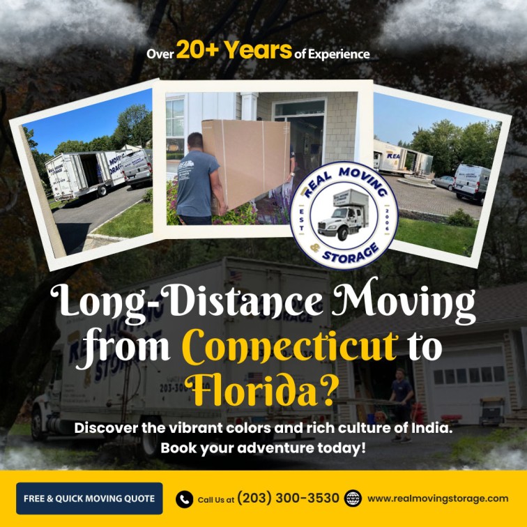 RealMovingofCT's tweet image. Long-Distance Moving from Connecticut to Florida? We’re Here to Simplify the Journey!

Visit now realmovingstorage.com/long-distance-…

#RealMovingStorage  #ConnecticutToFlorida #MovingToFlorida
#DanburyCT #HartfordCT #NewHavenCT #FastDelivery #ReliableService #NorthCarolinaToFlorida