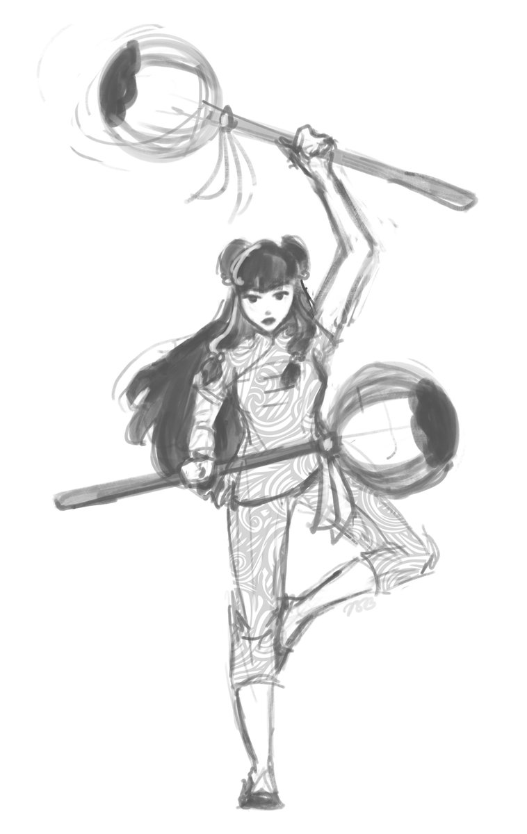 No brain head empty little sketch of Shampoo to try to get some art going again. Ranma 1/2 was a formative influence for me.