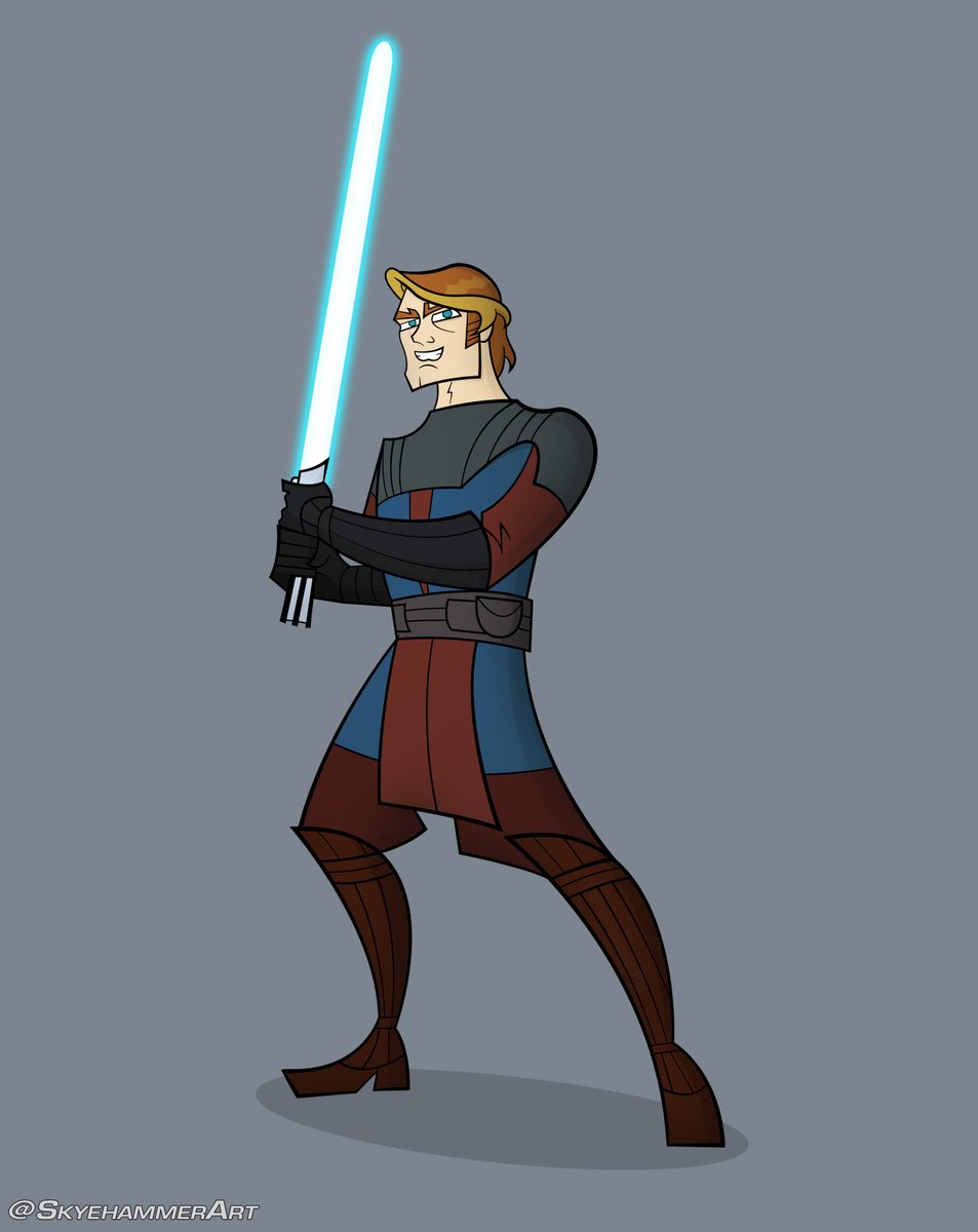 Anakin Skywalker's 2008 robes in the 2003 #CloneWars Tartakovsky style.

✨Comms Open! #StarWars #Swtwt #tcw #cwtwt #Jedi #CloneWarsart #digitalart #art #fanart #Swtor #commissionsopen