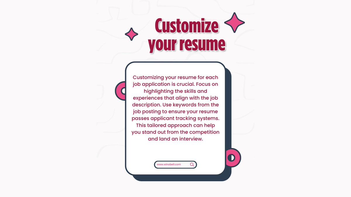 Winobell_Inc's tweet photo. The job market is tough, but these proven strategies can help you stand out from the crowd. Good luck!
#CareerTips #JobSearch #ProfessionalGrowth #LinkedInSuccess #JobHunt #ResumeBuilding #InterviewSkills #CareerGoals https://t.co/SR7kCqE1KL