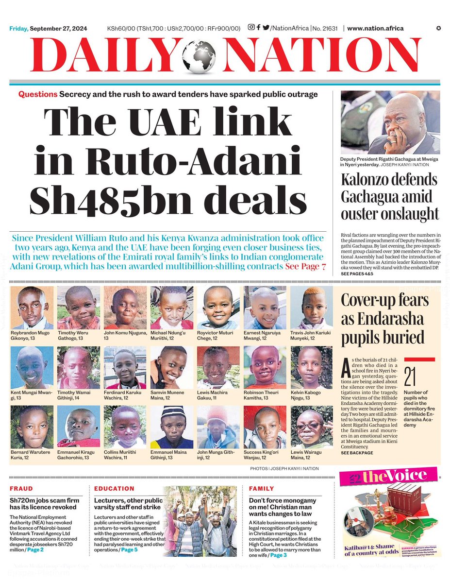 nyanducha's tweet photo. Today's newspaper headlines.
Friday, 27th September 2024.
Contact #Victorock #Kenya on 0706357055 or info@victorockkenya.com for soil, temperature & humidity IoT #sensors by #Ubibot plus #CiscoMeraki switches, firewalls etc
#ePaper #Gazeti #Magazeti #RiggyG #MamaNgina #Sellout https://t.co/Nv5huLKmhO