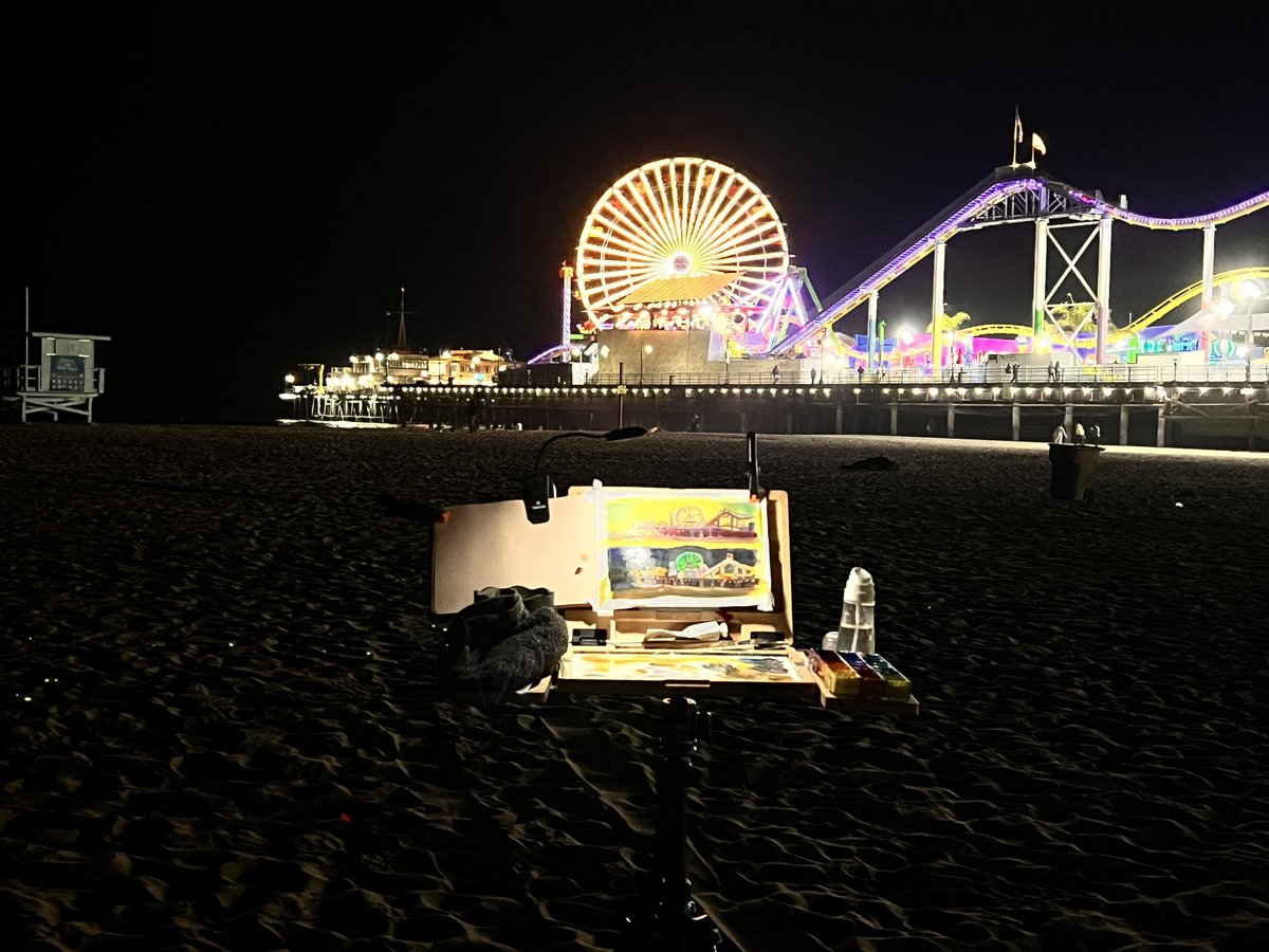 2 paintings, 1 pier