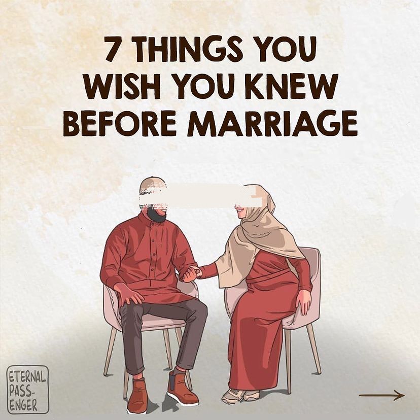 Seven Things You Wish You Knew Before Marriage...

THREAD
