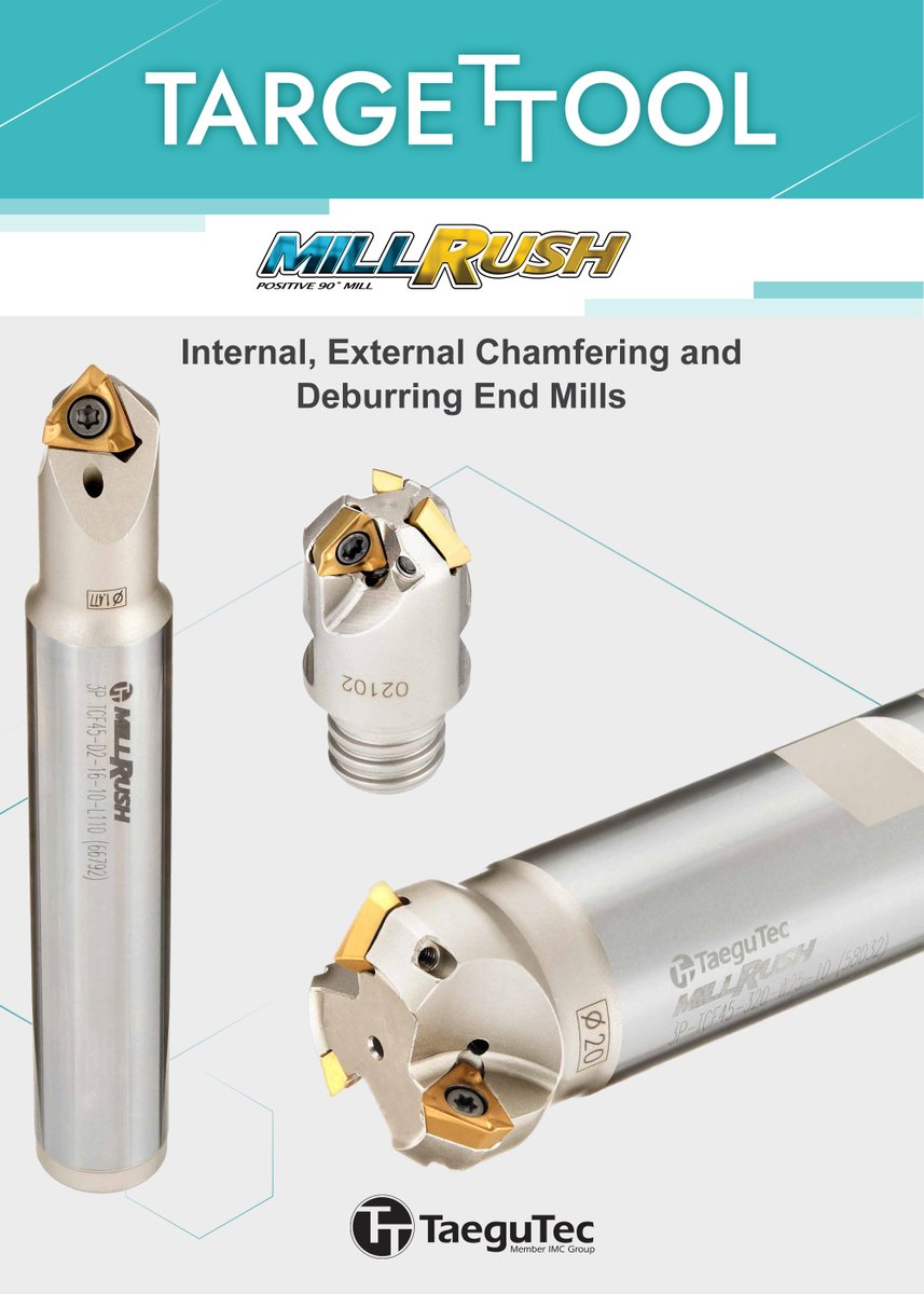 TaeguTec's tweet image. TaeguTec offers #internal, #external #chamfering &amp;amp; #deburring end mills to the technologically advanced #NextGeneration MILL-RUSH #CuttingTools line 
bit.ly/3s9K9D3

#ToolLife #fast #durable #EndMills #GeneralMilling #DieMold #aerospace #precision #target #milling  #CNC
