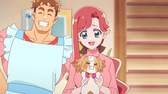 エロい父親がエロい母親キャラ引き立てる論、娘が主人公であるプリキュア特有の手法かもしれないけど「ガタイのいいパパ」は存在するだけで最強の置物性能を発揮するというのがあるので、犬養家と野乃家はママがその…すごくイイと思います(急に言葉を濁すな 