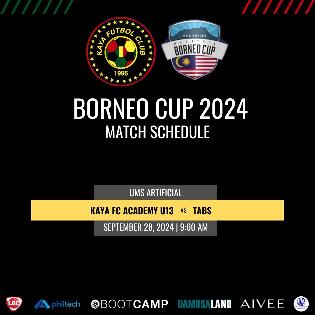 KayaFCAcademy's tweet photo. Borneo Cup schedule for our U13 Elite Team! https://t.co/zRaWIsZfEc