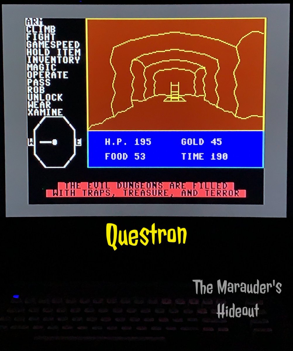 TheMarauder_X's tweet photo. We are not in Geraldtown anymore...
Questron by SSI - 1984
#questron #themaraudershideout #maraudershideout #commodore #c64 #commodore64 #c64games #videogames #ssi #StrategicSimulations #retro #8bit #retrocollective #RetroGaming #DungeonsandDragons #RPG https://t.co/qxFQJA7tHa