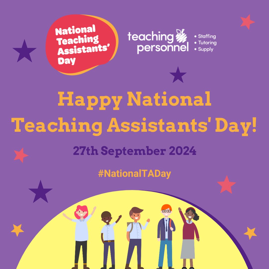 NationalTADay's tweet photo. 🎉 Happy #NationalTADay!🎈

Today, we celebrate the incredible TAs who go above and beyond every day to support students, teachers and communities 🌟 

Your dedication, compassion and hard work are truly making a difference, and we couldn't be more grateful! 💖 #NTAD https://t.co/g3DBj7wUcD
