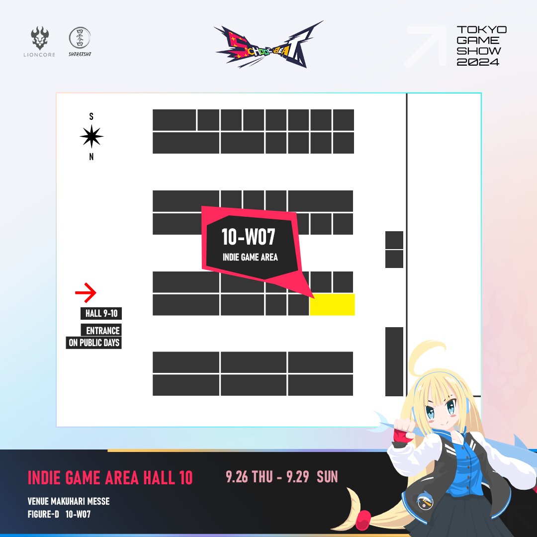 lioncoreid's tweet photo. We are here!!
Join Lioncore at Tokyo Game Show 2024!

🎮 Dive into Machinea Arm at booth 08-S07
📍Explore Sunny City with Dollphina and Aya in School Beat at booth 10-W07!

Come and join us and experience all the fun!

#TokyoGameShow2024 #LioncoreGames #MachineaArm #SchoolBeat https://t.co/ieNn7nb5z5