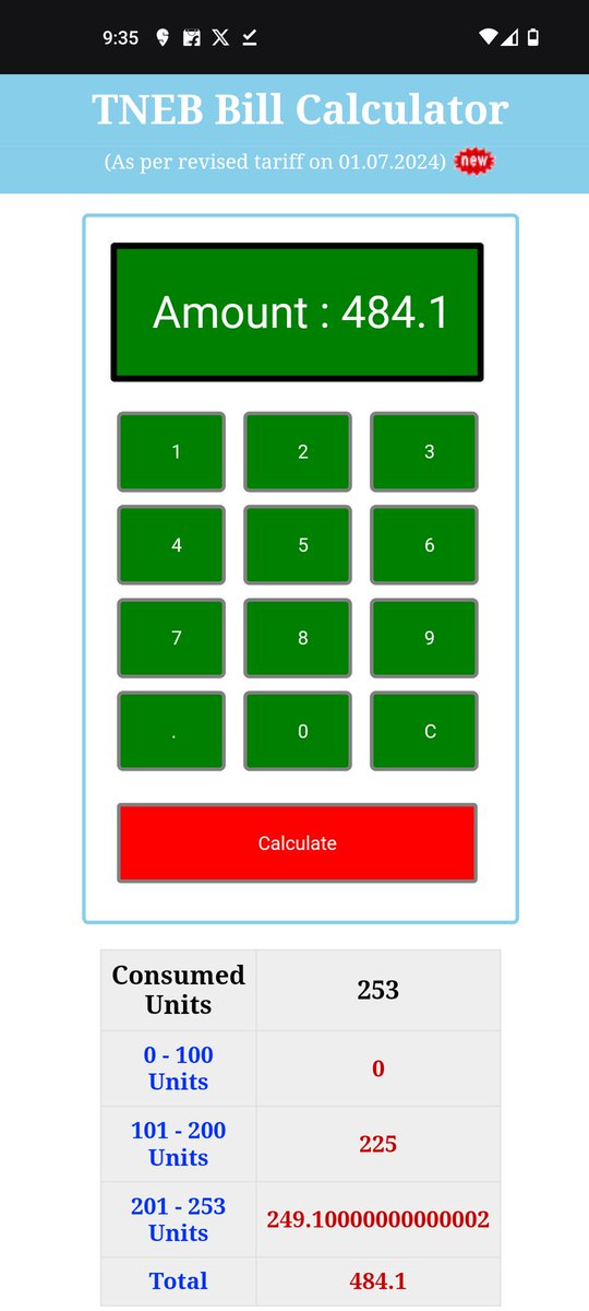 arunsreenath's tweet photo. @TANGEDCO_Offcl 
Excess amount charged for 253 units. Kindly rectify and reverse. https://t.co/1yDWXyCAQp