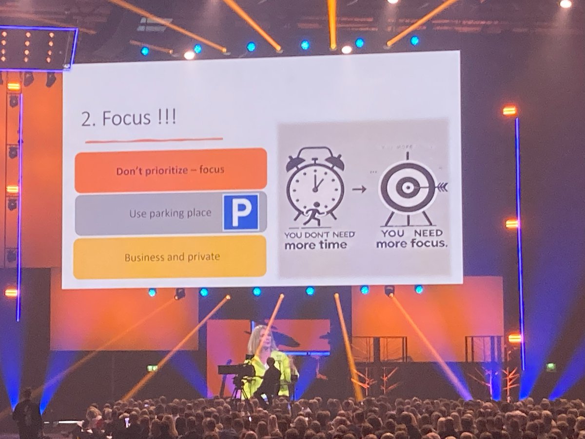 "Instead of prioritizing focus, focus and focus! Less, bigger and better! Use visible parking place and analyze the content from time to time to clean it up." <a href="/SannaSuvHar/">Sanna Suvanto-Harsaae</a> #NBForum2024