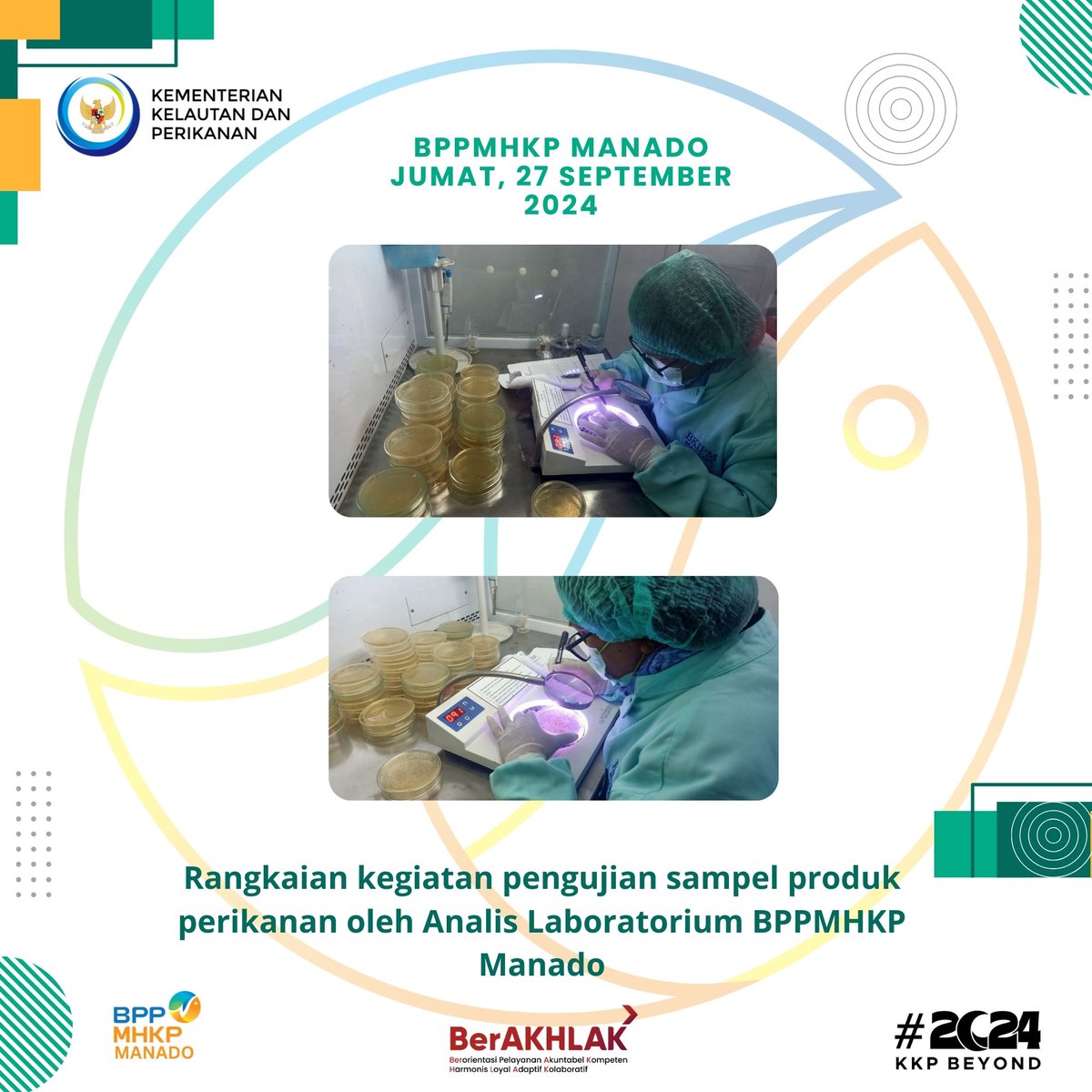 Jumat 27 September 2024, Kegiatan analis laboratorium BPPMHKP Manado dalam melakukan pengujian sampel produk perikanan diantaranya persiapan sampel produk perikanan yang akan diuji sampai dengan pembacaan hasil pengujian.  
@muhlin21
<a href="/bppmhkp/">Badan Mutu KKP</a>
#BPPMHKP 
#25TahunKKP