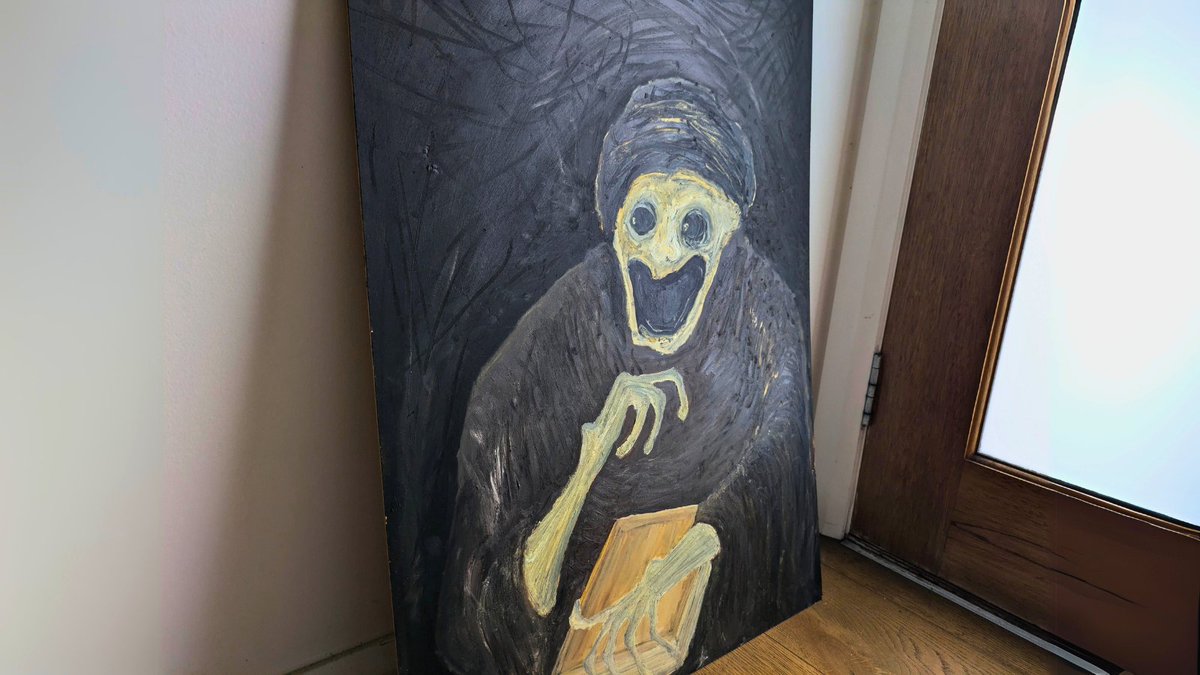 samueljhalpin's tweet image. Caption this ↑
Have always wondered if I should touch up this painting as I made it very quickly. But on reflection, maybe I should let sleeping artworks lie and write this creature into a story instead....Something to Munch on...😱