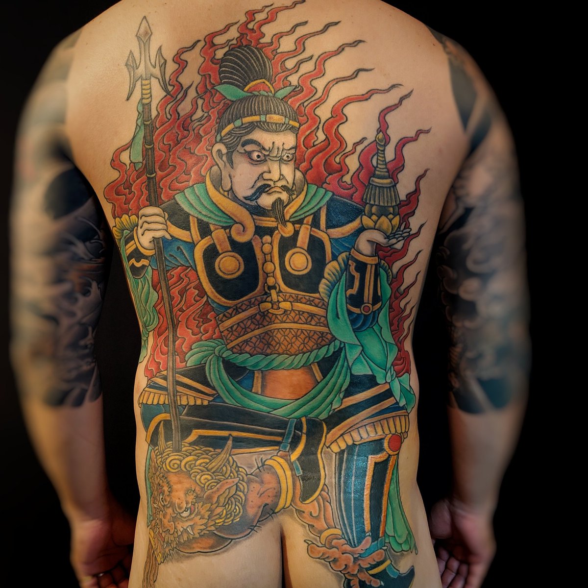 毘沙門天 #backpiecetattoo LINE: @ blackeyes #武蔵梵天 #彫浅 #川崎