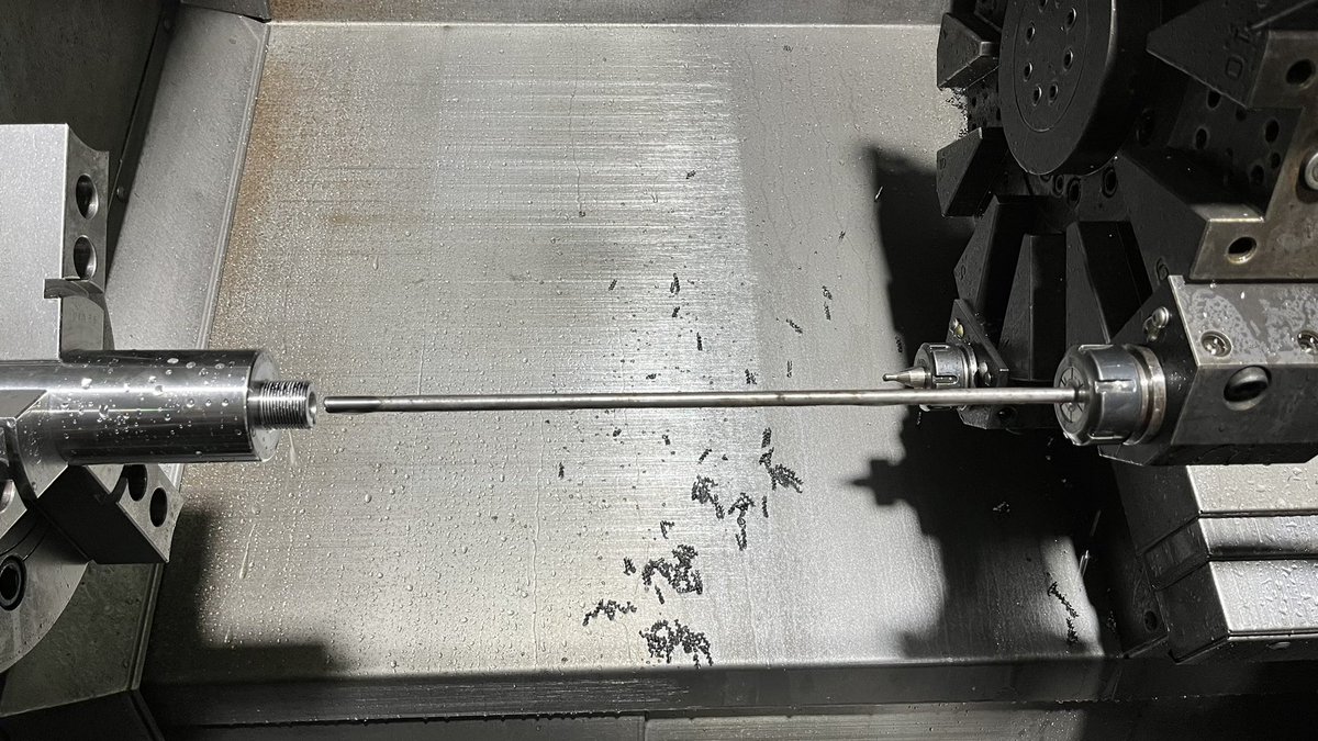 EngProductsPMK's tweet photo. Gun Drilling 8mm 310 Deep (Close to 40D) with XDP 3800 in EN39 Steel and Guhring Gun Drill. 

#guhringaus #guhringaustralia #haaslathe #excisioncoolant https://t.co/jqSJpHweqb