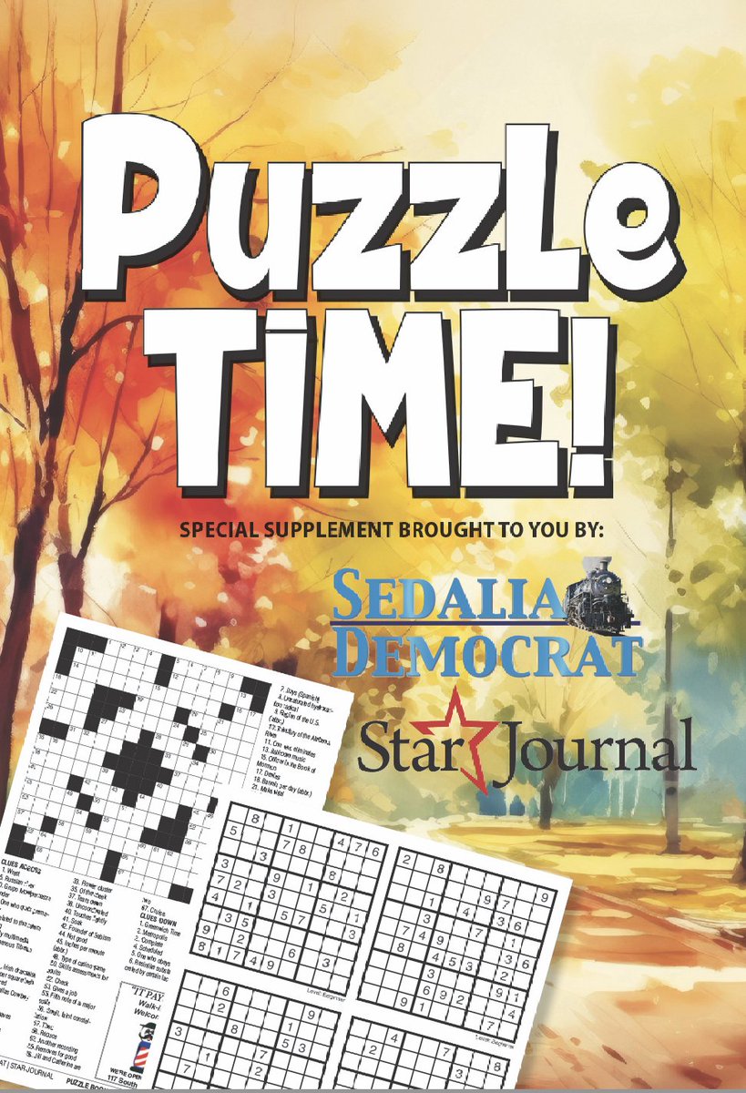 Settle into Fall with the Star-Journal's latest edition of Puzzle Time!

Pick up today's Star-Journal for a copy, or view our online e-edition.