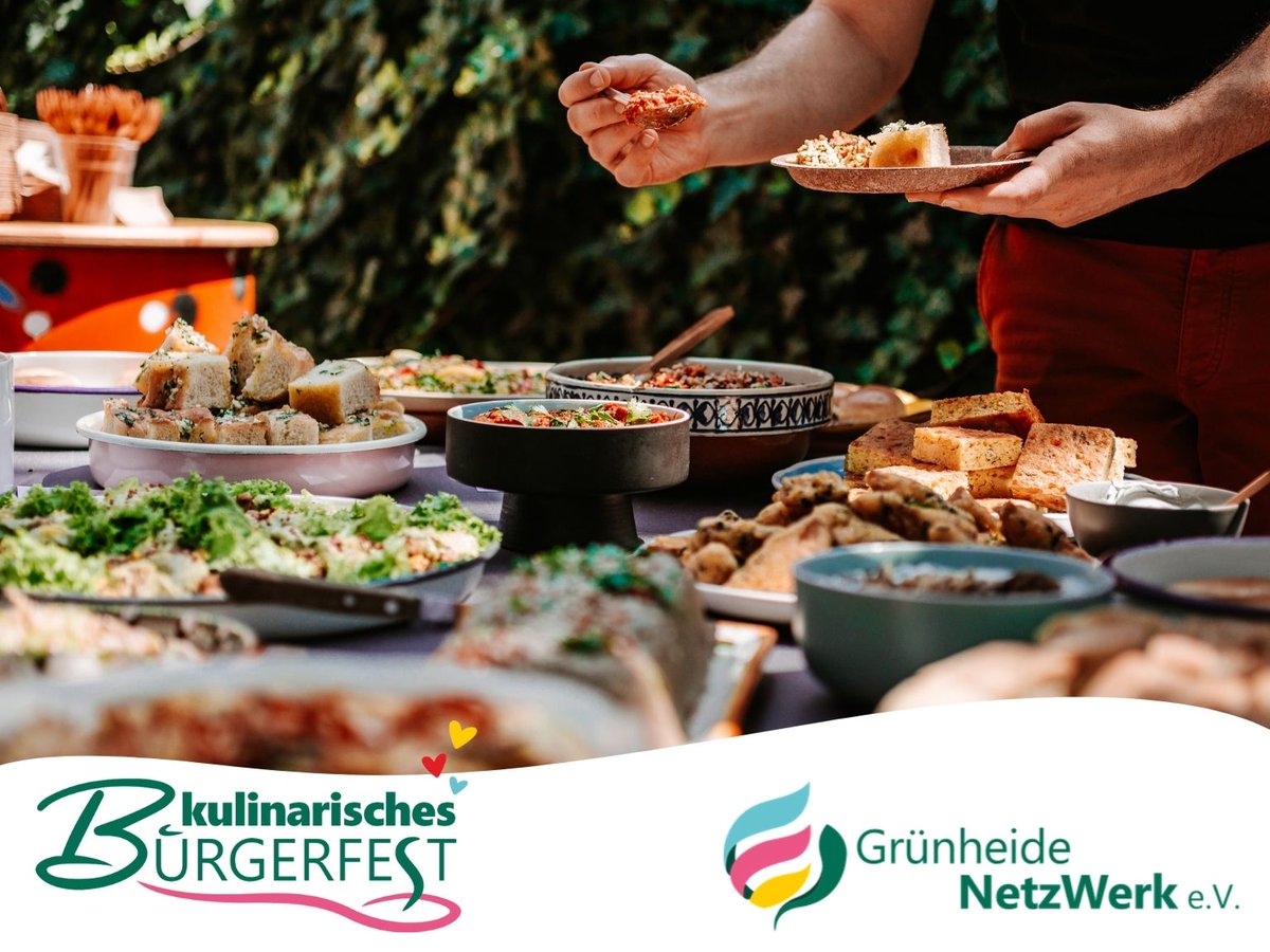 GrNeWe's tweet photo. Kulinarisches Bürgerfest: Sei dabei und bring dein Lieblingsgericht mit! - Foodies und Entdecker, habt ihr Lust auf ein Fest voller Geschmack und Geschichten? Dann melde euch beim kulinarischen Bürgerfest in Grünheide an! 🌟 Mehr auf  https://t.co/ywppOFlzCe https://t.co/6YPqUobCCg