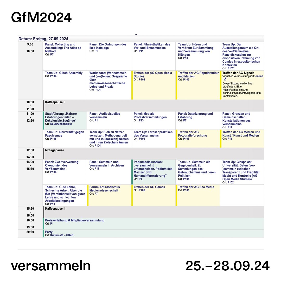 Das heutige Programm: