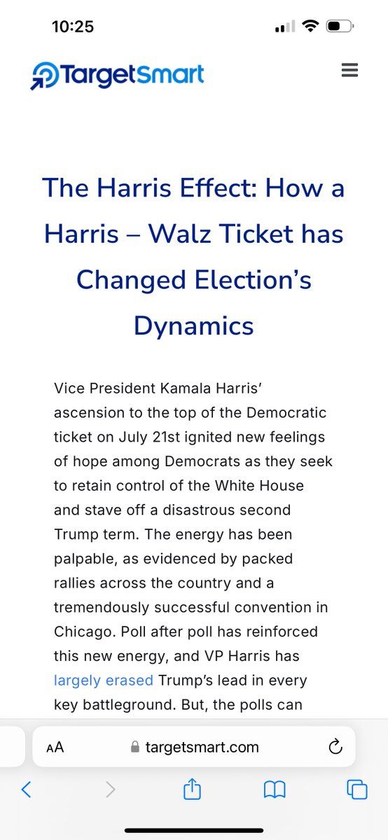 哈里斯效应：在哈里斯成为总统候选人的第一周，宾州新注册选民比2020年同期增加34.3%，民主党增加46.6%，共和党增加21.1%，30岁以下增加59.6%，女人增加49%，黑人增加110%，黑女人增加262%。北卡新注册选民比2020年同期增加50%，30岁以下占43%（2020年是27%）。内华达新注册选民年轻拉丁裔妇女是2020年