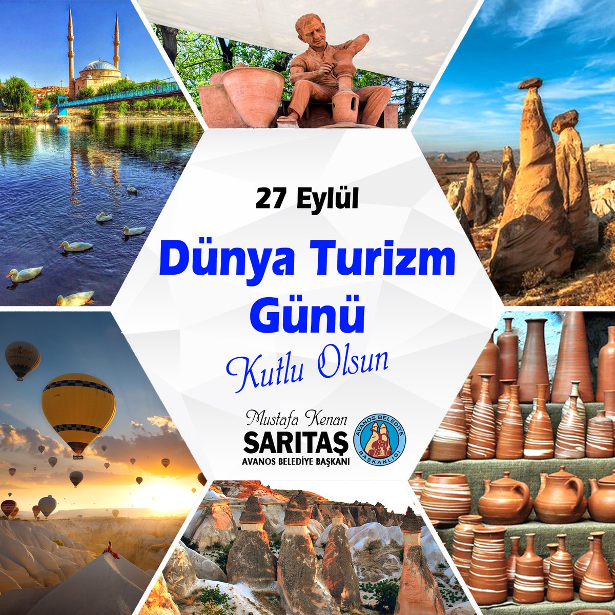Dünyanın ve ülkemizin en önemli turizm bölgelerinden biri olan Kapadokya'mızın ve tüm turizm çalışanlarımızın 27 Eylül Dünya Turizm Günü kutlu olsun.
#avanos #kapadokya #dünyaturizmgünü