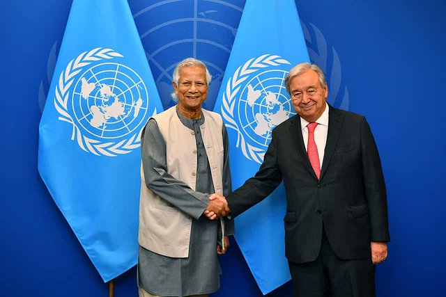 প্রধান উপদেষ্টা ড. ইউনূসের প্রতি পূর্ণ সমর্থন জাতিসংঘ মহাসচিবের