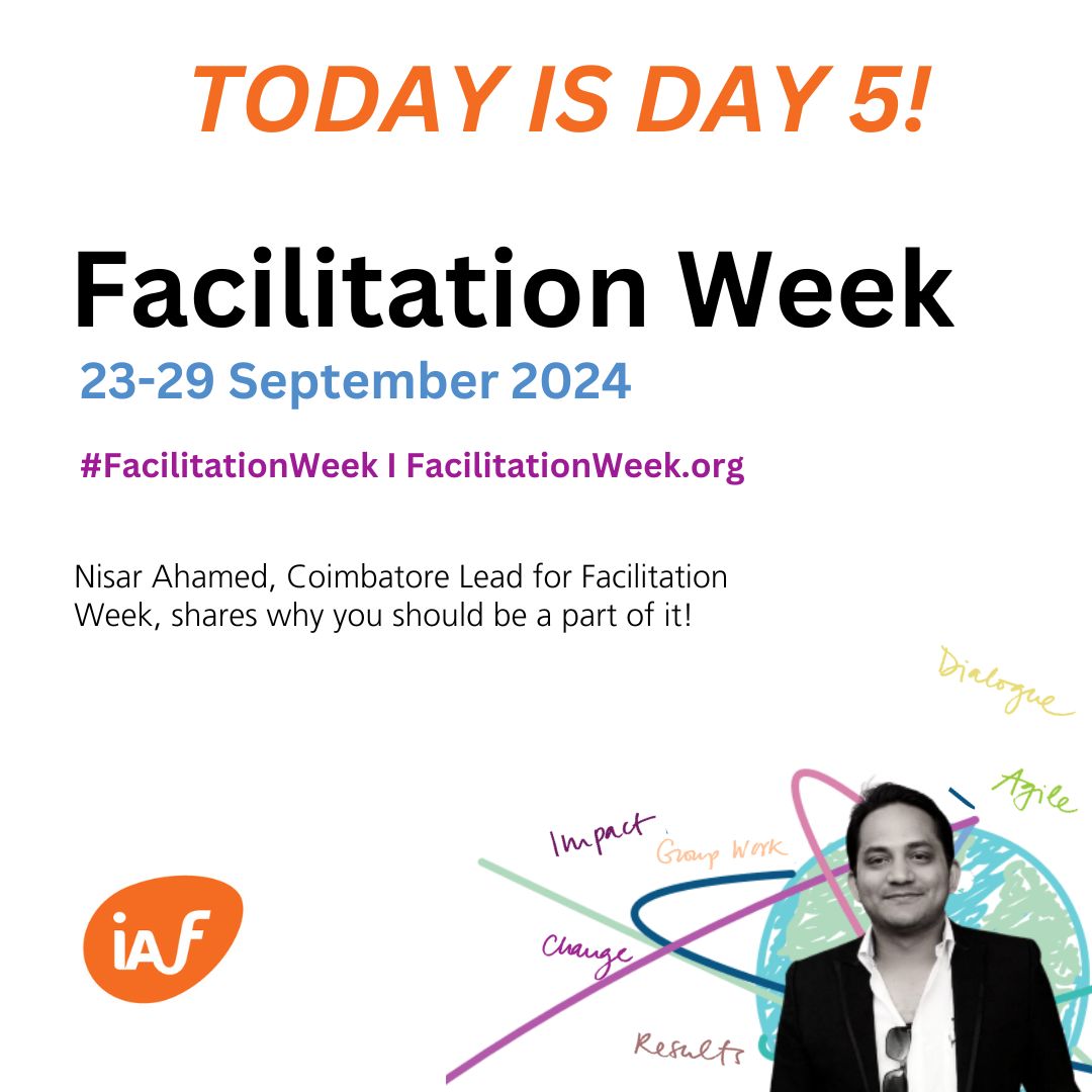 IAFIndiaOrg's tweet photo. Nisar Says:
IAF is a space where individuals grow together, sharing knowledge and enhancing facilitation skills.
#FacilitationWeek #facilitationweek2024 #IAFIndia #FacilitationMatters #celebratefacilitation #IAF #poweroffacilitation #facilitationforall #GroupFacilitation https://t.co/LGrpVju74q