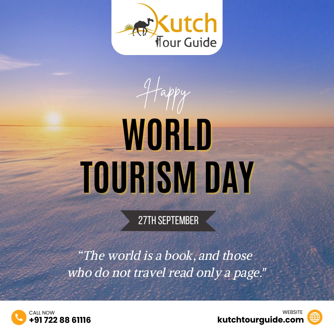KutchTourGuide's tweet photo. Happy World Tourism Day from Kutch Tour Guide!  

Sharing Kutch's wonders with travelers is our passion here at Kutch Tour Guide.  

Call us: +91 7228861116
Visit: https://t.co/UeYVMc0jys 

#kutchtourguide #kutch #rannutsav #kutchtour #WorldTourismDay2024 https://t.co/4mrHh5q1H6