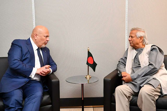 আইসিসির প্রধান কৌঁসুলির সঙ্গে ড. ইউনূসের বৈঠক, জুলাই-আগস্টের গণহত্যা নিয়ে আলোচনা