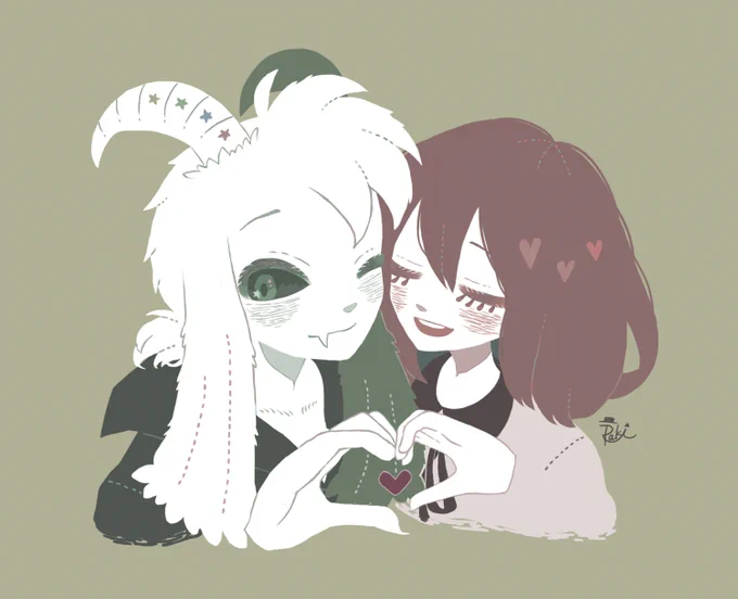 Sweet prank♪💝

======================
#StartearTale asrisk / friskriel   
====================== 