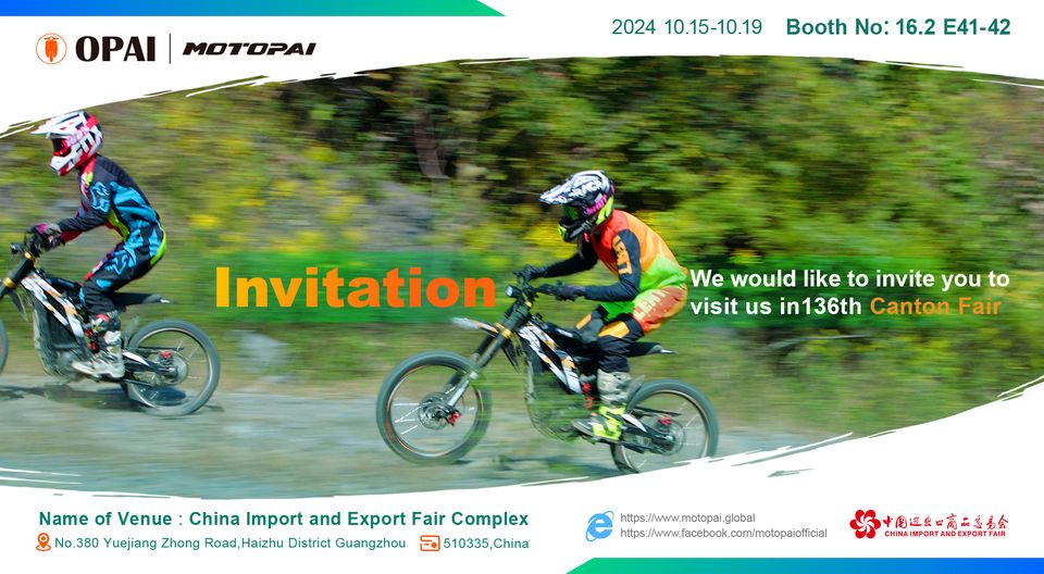 MOTOPAIOFFICIAL's tweet photo. Join MOTOPAI at the 136th Canton Fair!
We are excited to invite you to visit us at Booth No: 16.2 E41-42 from October 15th to 19th, 2024, at the China Import and Export Fair Complex.
For more information, visit:https://t.co/64H4zT9WyB
#MOTOPAI #CantonFair2024 #ElectricVehicles https://t.co/JKtrxc4W7J