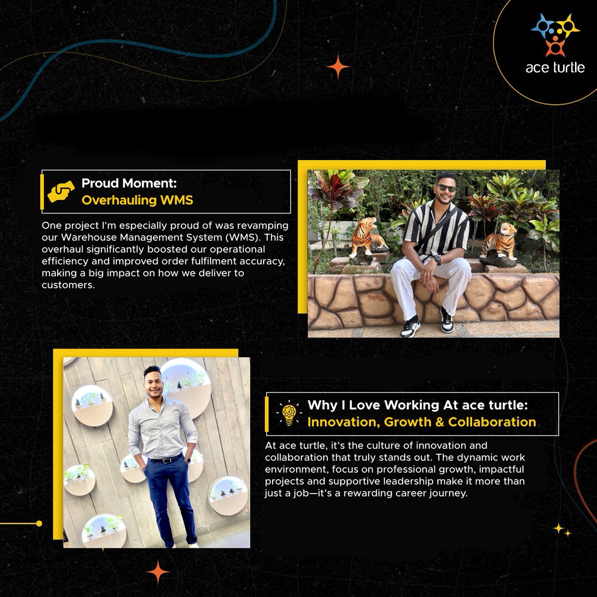 _AceTurtle's tweet image. Meet Swapnil Sharma, Associate Director of Engineering at @_AceTurtle! 🌟 Over the last 8+ years, Swapnil has driven innovation, streamlined ops and built a thriving engineering culture. 

#TurtleTales #RetailTech #EmployeeStories #RetailNxt