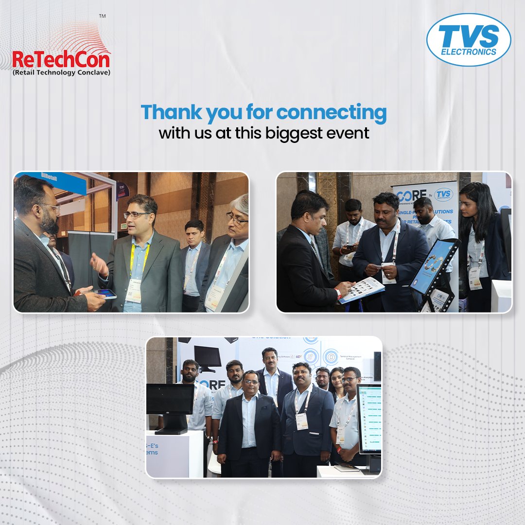tvs_electronics's tweet image. What a phenomenal experience we had at the #ReTechCon event, attracting an impressive crowd with our cutting-edge retail POS solutions. 

We thank everyone who connected with us for insightful discussion and for sharing their valuable perspectives.

#TVSElectronics #TVSE #Retail