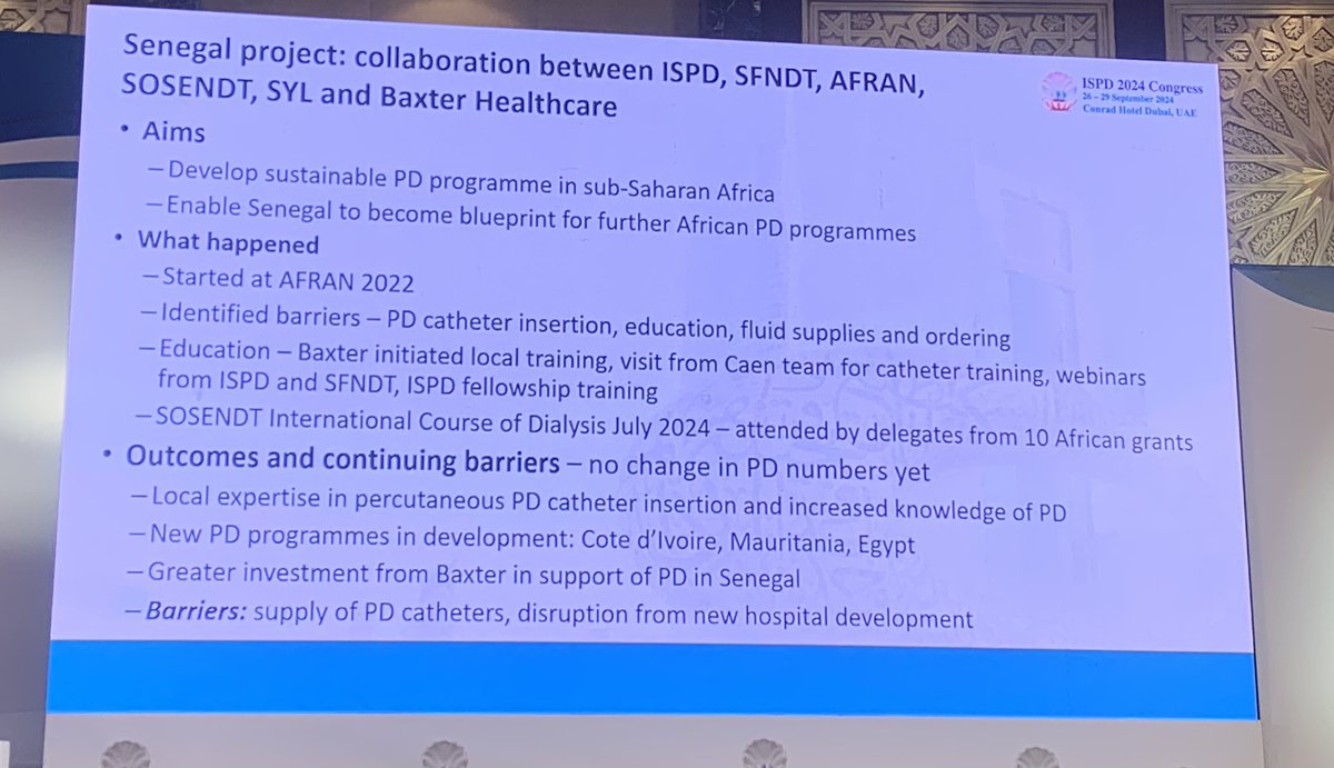 Rasha_Darwish_'s tweet photo. @EdwinaBrown_PD AT #ISPD24 talking about the @senegal PD project resulting from the collaboration of @ISPD1 ,#AfricanAFRAN ,@com_SFNDT and @sosendt … giving hope to the development of PD in #Africa https://t.co/Ne1FlZ7MtT