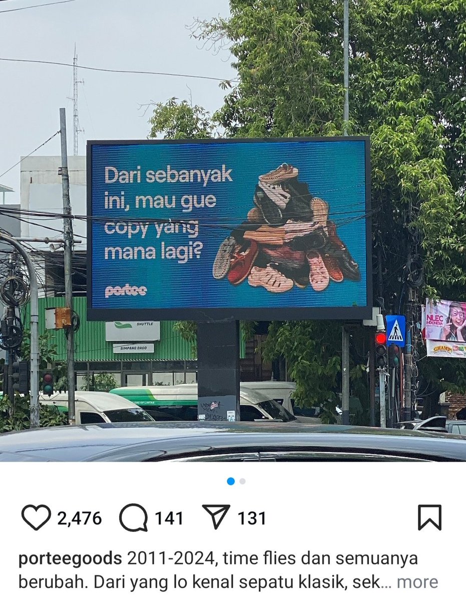 Porte masang videotron ini barangkali krn mau rebranding. Strategi copycat mrka tampaknya mulai gak laku lagi.

Rebranding perlu dilakukan jika :

- brand lama tak lagi relate dg keinginan konsumen.

- brand image lama tak lagi bisa naikkan penjualan.
.