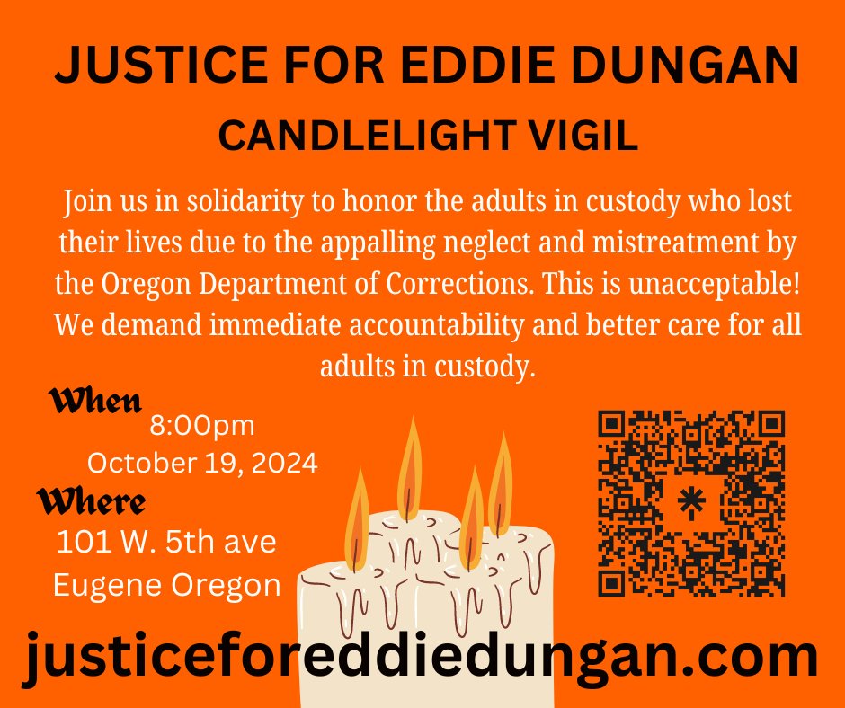 PrisonCoruption's tweet photo. Please come Join us if you are in the area... #justiceforeddiedungan #deathsinprison #adultsincustody #AICsSupport #Inmatesupport #Oregon #Oregondoc https://t.co/EomO1OTX9F