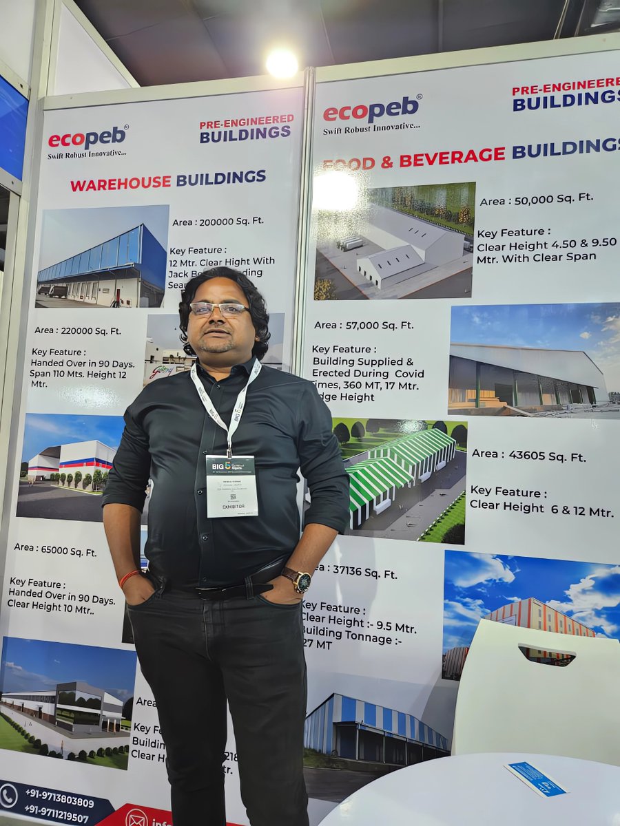 _ecopeb's tweet photo. 🌍 Excited to be at Day 2 of the International Big 5 Construct Exhibition in Nigeria, showcasing Eco Turnkey Solutions Pvt. Ltd. and our game-changing Pre-Engineered Building (PEB) solutions! 🏗️✨
#EcoTurnkeySolutions #Big5Construct #PEBSolutions #SustainableBuilding https://t.co/s4f0TqQ24h