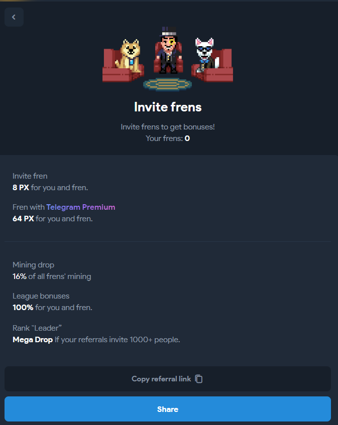 notpiixel's tweet photo. 5/ Invite your friends

Farming together is much faster and more efficient.

If you registered through my link, tysm <3: https://t.co/iE19nrMTYn
• Now you can copy your link 
• Send it in the comments or my tg
• I'll add you 10 referrals from my TG farm https://t.co/kGJNzL4CTY
