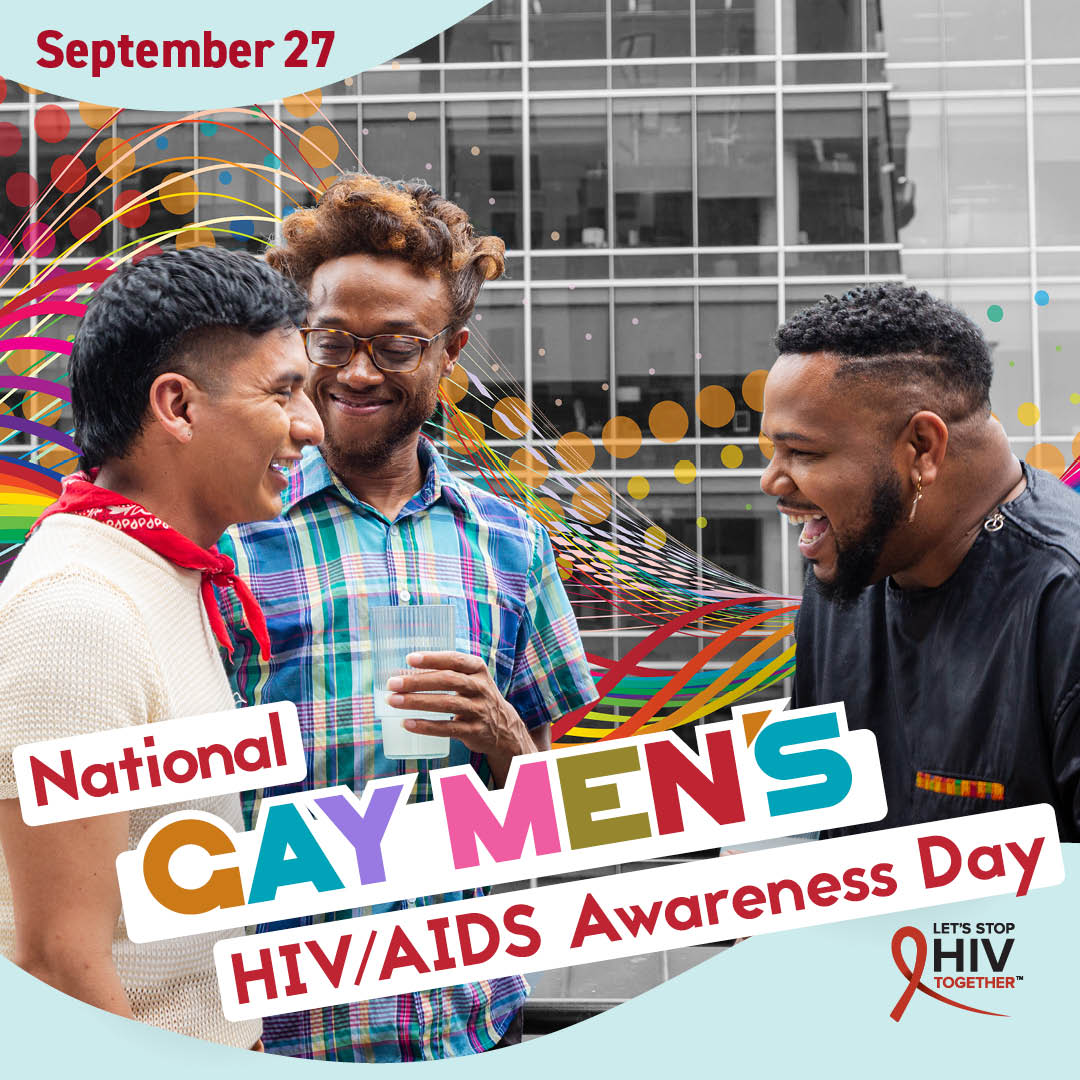 Today is National Gay Men’s HIV/AIDS Awareness Day, a day to reduce HIV stigma and promote HIV testing, prevention, and treatment among gay and bisexual men. 

#NGMHAAD 
#StopHIVTogether