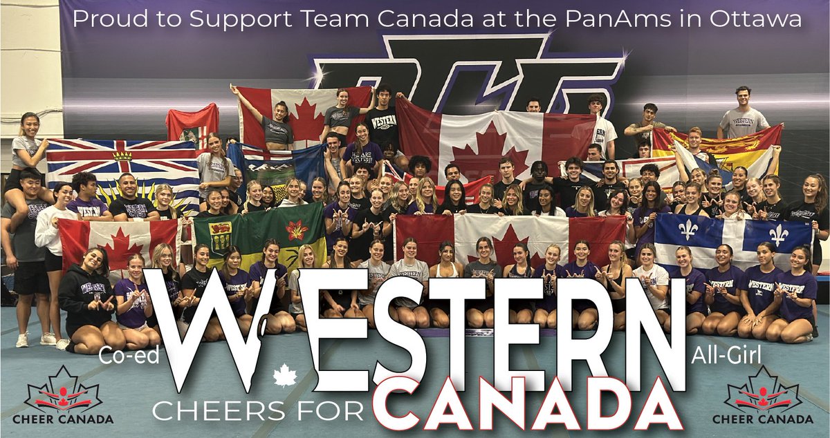 Huge shout out to the athletes and coaches competing for Canada in Ottawa at the 2024 PanAms from the Cheer Teams of Western U. #WesternU, #CheerCanada, #cheerleading,#Westernuniversity, #westernmustangs #powercheergym, #OntarioCheer