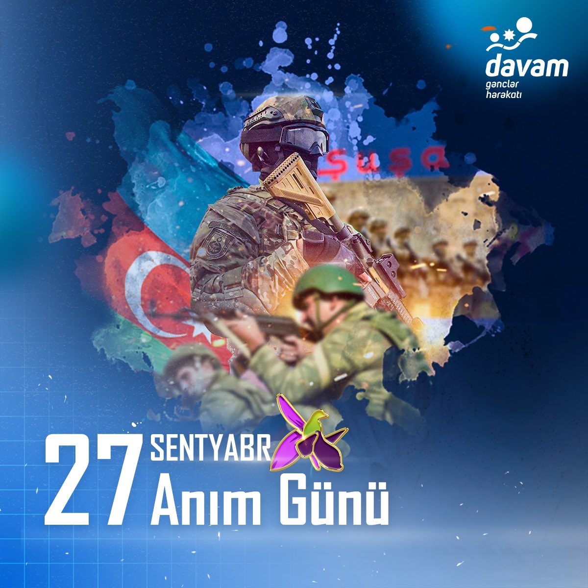 Qəhrəmanlar unudulmur! 🇦🇿

Şəhidlərimizin əziz xatirəsini qürurla anırıq! 

#27Sentyabr #AnımGünü #şəhidlərölməz #QarabağAzərbaycandır #VətənMüharibəsi #DavamGənclərHərəkatı #davam2024