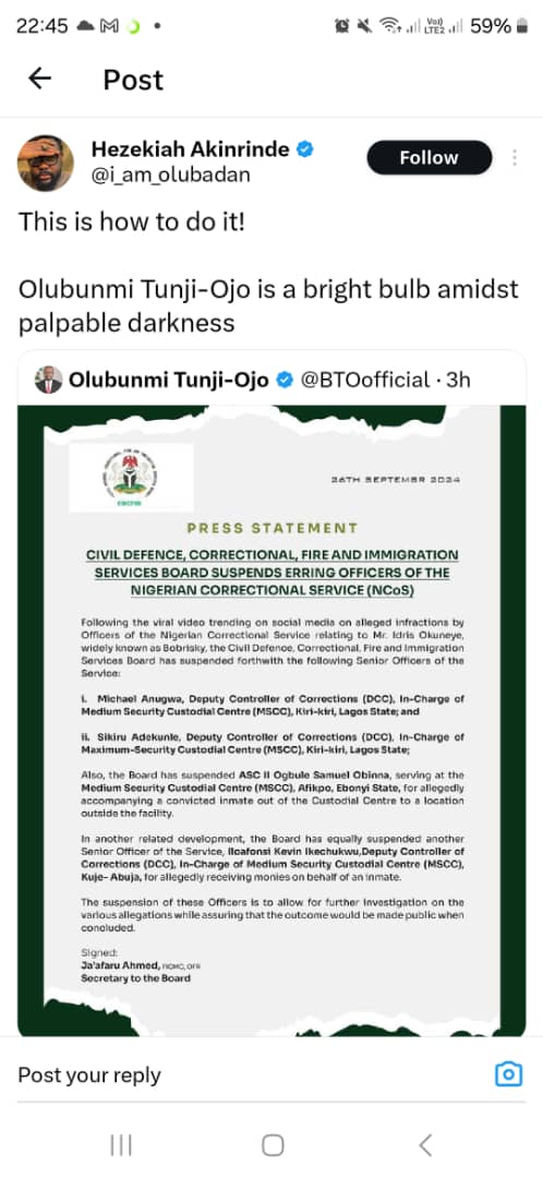 Honourable Olubunmi Tunji-Ojo is definitely a man on a mission! He's known for his no-nonsense approach and readiness to tackle challenges head-on.