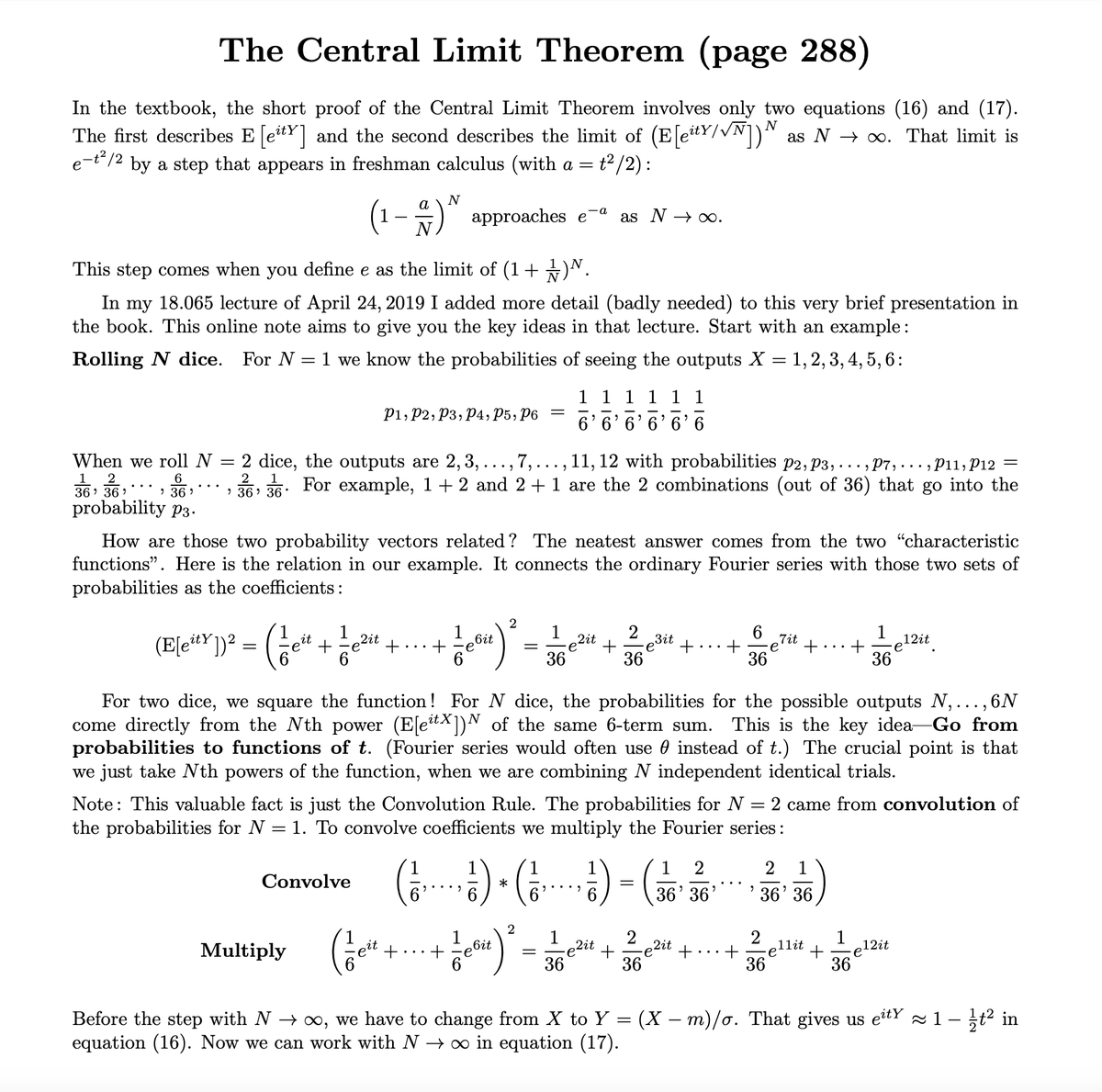 alexbilz's tweet photo. Additional details on Gilbert Strang's short proof of the Central Limit Theorem: https://t.co/zq1dA8byoH