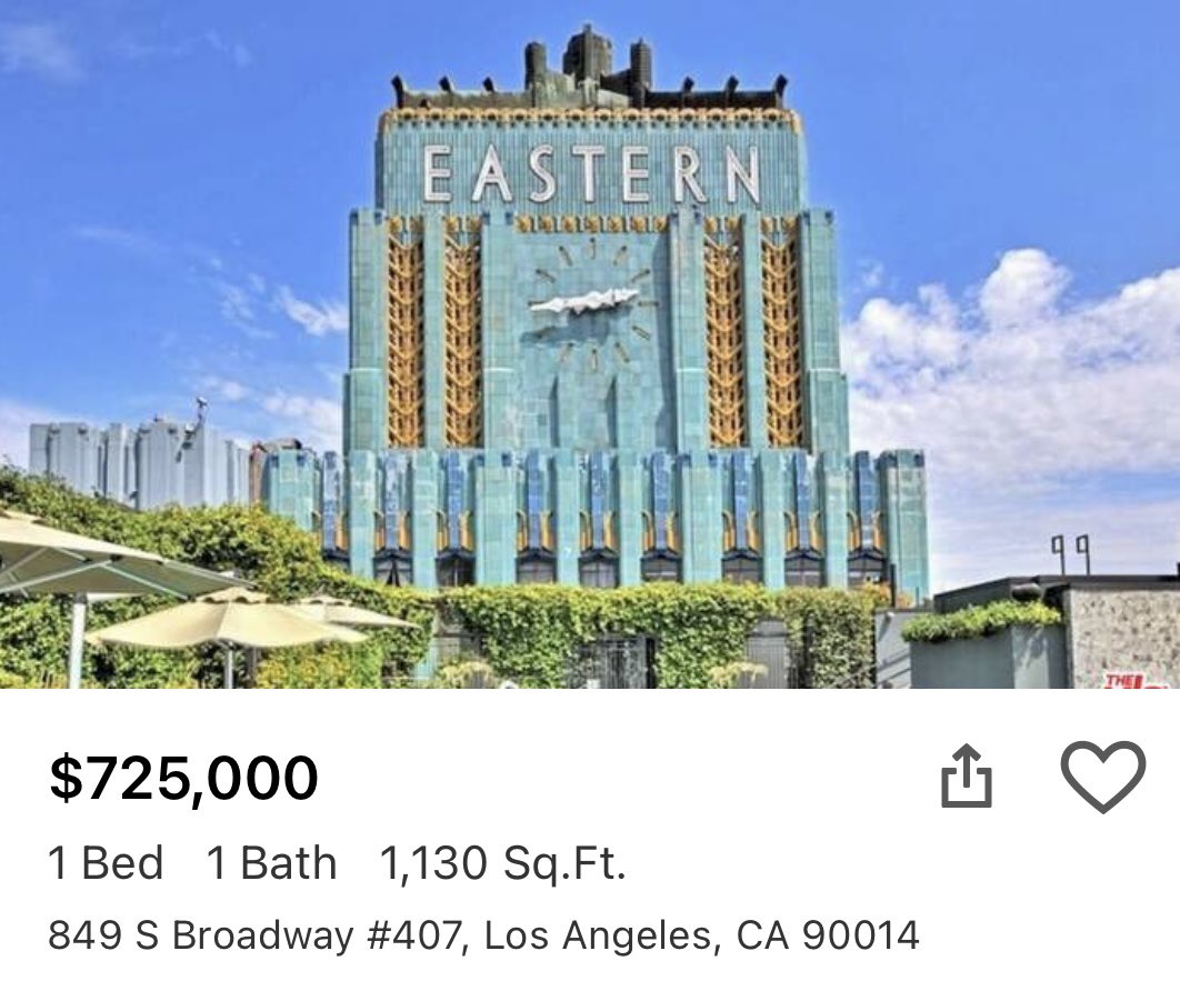 Toretlz's tweet image. ICONIC LA Landmark Alert: The Eastern, a dazzling example of Art Deco architecture in Downtown LA. Built in 1930, the vibrant blue terra cotta and clock tower are a timeless style even almost 100 year later #LAArchitecture #ArtDeco #History